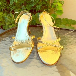 Banana Republic Gold Tie-up Sandals, Size 8 1/2